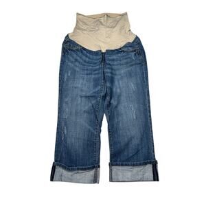 American Star Vintage 00s Y2K Distressed Cuffed Capri Maternity Jeans Medium